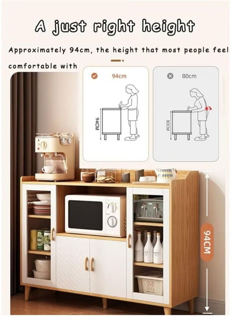 EXPERT Coffee Corner Cabinet for Living Room or Office with Doors, Drawers and Microwave Holder, Large Surface for Coffee Machine, Cups, Antiques and Plants, Entryway Side Cabinet - Image 5